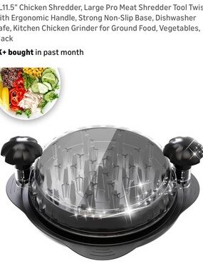 Black Chicken Shredder with Ergonomic Handles